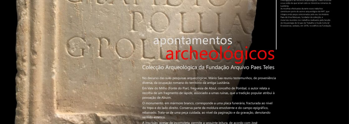 Apontamentos Archeológicos – Coleção de Arqueologia da Fundação Arquivo Paes Teles | I...