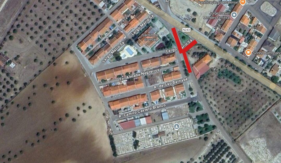 Aviso – Corte de trânsito em Ervedal